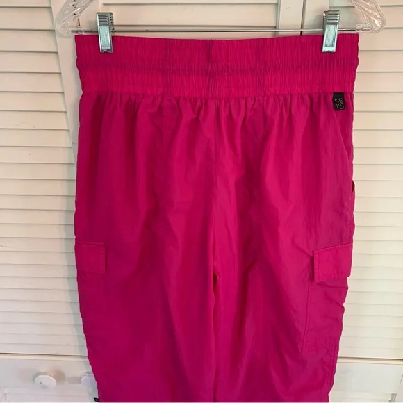 Athleta x Alicia Keys Keys High Waist Utility Pants Women 8 Hot Pink Nylon Cargo - Picture 8 of 16